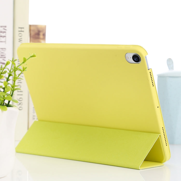 3-fold Horizontal Flip Smart Leather Tablet Case with Sleep / Wake-up Function & Holder For iPad mini 6(Yellow)