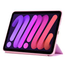 3-fold Horizontal Flip Smart Leather Tablet Case with Sleep / Wake-up Function & Holder For iPad mini 6(Pink)