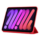 3-fold Horizontal Flip Smart Leather Tablet Case with Sleep / Wake-up Function & Holder For iPad mini 6(Red)