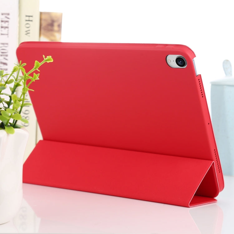 3-fold Horizontal Flip Smart Leather Tablet Case with Sleep / Wake-up Function & Holder For iPad mini 6(Red)