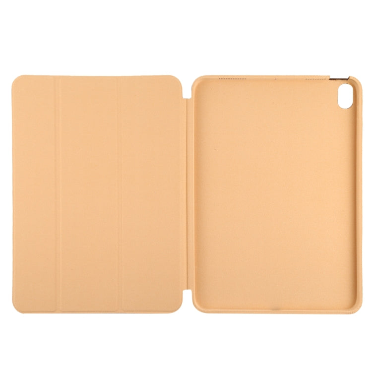 3-fold Horizontal Flip Smart Leather Tablet Case with Sleep / Wake-up Function & Holder For iPad mini 6(Gold)