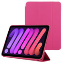 3-fold Horizontal Flip Smart Leather Tablet Case with Sleep / Wake-up Function & Holder For iPad mini 6(Rose Red)