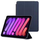 3-fold Horizontal Flip Smart Leather Tablet Case with Sleep / Wake-up Function & Holder For iPad mini 6(Dark Blue)