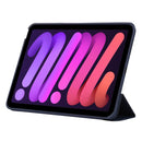3-fold Horizontal Flip Smart Leather Tablet Case with Sleep / Wake-up Function & Holder For iPad mini 6(Dark Blue)