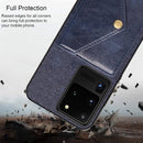 For Samsung Galaxy S20 Ultra Litchi Texture Silicone + PC + PU Leather Back Cover Shockproof Case with Card Slot(Red)