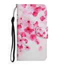 For Samsung Galaxy A12 Painted Pattern Horizontal Flip Leather Case with Holder & Card Slot & Wallet(Red Flower)