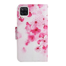 For Samsung Galaxy A12 Painted Pattern Horizontal Flip Leather Case with Holder & Card Slot & Wallet(Red Flower)