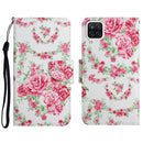 For Samsung Galaxy A12 Painted Pattern Horizontal Flip Leather Case with Holder & Card Slot & Wallet(Rose Flower)