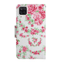 For Samsung Galaxy A12 Painted Pattern Horizontal Flip Leather Case with Holder & Card Slot & Wallet(Rose Flower)