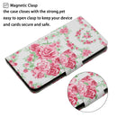 For Samsung Galaxy A12 Painted Pattern Horizontal Flip Leather Case with Holder & Card Slot & Wallet(Rose Flower)
