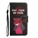 For Samsung Galaxy A12 Painted Pattern Horizontal Flip Leather Case with Holder & Card Slot & Wallet(Red Bear)