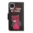 For Samsung Galaxy A12 Painted Pattern Horizontal Flip Leather Case with Holder & Card Slot & Wallet(Red Bear)