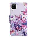 For Samsung Galaxy A12 Painted Pattern Horizontal Flip Leather Case with Holder & Card Slot & Wallet(Bright Butterfly)