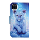 For Samsung Galaxy A12 Painted Pattern Horizontal Flip Leather Case with Holder & Card Slot & Wallet(Little Leopard)