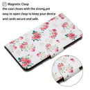 For Samsung Galaxy A12 Painted Pattern Horizontal Flip Leather Case with Holder & Card Slot & Wallet(Red Peony Flower)