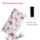 For Samsung Galaxy A12 Painted Pattern Horizontal Flip Leather Case with Holder & Card Slot & Wallet(Red Peony Flower)