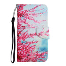 For Samsung Galaxy A12 Painted Pattern Horizontal Flip Leather Case with Holder & Card Slot & Wallet(Red Cherry Blossoms)