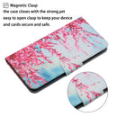 For Samsung Galaxy A12 Painted Pattern Horizontal Flip Leather Case with Holder & Card Slot & Wallet(Red Cherry Blossoms)