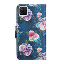 For Samsung Galaxy A12 Painted Pattern Horizontal Flip Leather Case with Holder & Card Slot & Wallet(Fluorescent Rose)