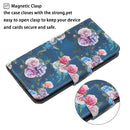 For Samsung Galaxy A12 Painted Pattern Horizontal Flip Leather Case with Holder & Card Slot & Wallet(Fluorescent Rose)