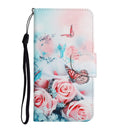 For Samsung Galaxy A12 Painted Pattern Horizontal Flip Leather Case with Holder & Card Slot & Wallet(Peony Butterfly)