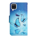 For Samsung Galaxy A12 Painted Pattern Horizontal Flip Leather Case with Holder & Card Slot & Wallet(Flying Butterfly)