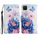 For Samsung Galaxy A12 Painted Pattern Horizontal Flip Leather Case with Holder & Card Slot & Wallet(Purple Butterfly)