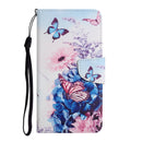 For Samsung Galaxy A12 Painted Pattern Horizontal Flip Leather Case with Holder & Card Slot & Wallet(Purple Butterfly)