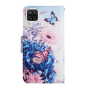 For Samsung Galaxy A12 Painted Pattern Horizontal Flip Leather Case with Holder & Card Slot & Wallet(Purple Butterfly)