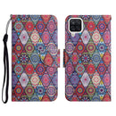 For Samsung Galaxy A12 Painted Pattern Horizontal Flip Leather Case with Holder & Card Slot & Wallet(Rhombus Kaleidoscope)