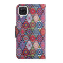 For Samsung Galaxy A12 Painted Pattern Horizontal Flip Leather Case with Holder & Card Slot & Wallet(Rhombus Kaleidoscope)