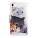 Painted Pattern Horizontal Flip Leather Case with Holder & Card Slot & Wallet For iPhone SE 2022 / SE 2020 / 8 / 7(Three Cats)