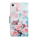 Painted Pattern Horizontal Flip Leather Case with Holder & Card Slot & Wallet For iPhone SE 2022 / SE 2020 / 8 / 7(Peony Butterfly)