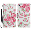 Painted Pattern Horizontal Flip Leather Case with Holder & Card Slot & Wallet For iPhone SE 2022 / SE 2020 / 8 / 7(Rose Flower)