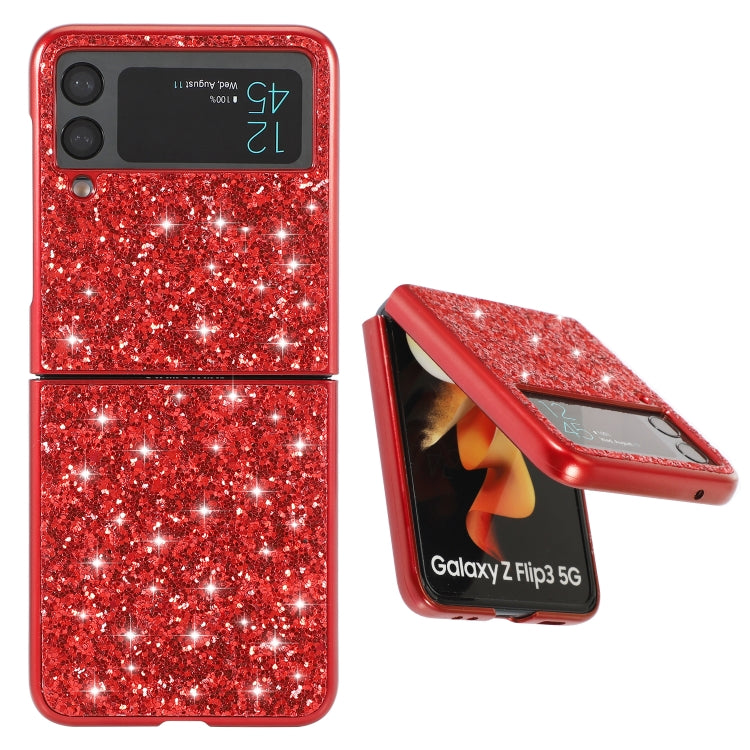 For Samsung Galaxy Z Flip3 5G Glitter Powder Shockproof TPU Protective Case(Black)