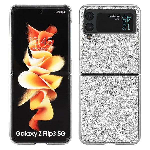 For Samsung Galaxy Z Flip3 5G Glitter Powder Shockproof TPU Protective Case(Silver)