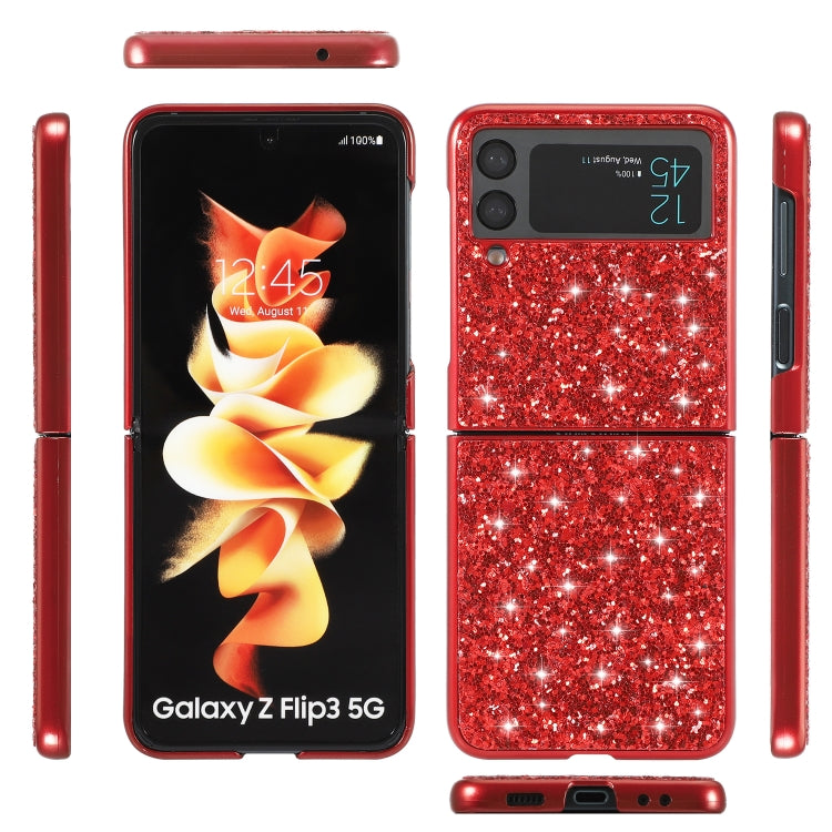 For Samsung Galaxy Z Flip3 5G Glitter Powder Shockproof TPU Protective Case(Silver)