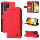 For Samsung Galaxy A52 5G / 4G / A52s Skin Feel Life Tree Metal Button Horizontal Flip Leather Case with Holder & Card Slot & Wallet & Photo Frame & Strap(Red)