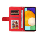 For Samsung Galaxy A52 5G / 4G / A52s Skin Feel Life Tree Metal Button Horizontal Flip Leather Case with Holder & Card Slot & Wallet & Photo Frame & Strap(Red)