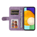 For Samsung Galaxy A52 5G / 4G / A52s Skin Feel Life Tree Metal Button Horizontal Flip Leather Case with Holder & Card Slot & Wallet & Photo Frame & Strap(Purple)