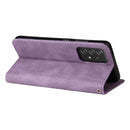 For Samsung Galaxy A52 5G / 4G / A52s Skin Feel Life Tree Metal Button Horizontal Flip Leather Case with Holder & Card Slot & Wallet & Photo Frame & Strap(Purple)