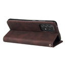 For Samsung Galaxy A52 5G / 4G / A52s Skin Feel Life Tree Metal Button Horizontal Flip Leather Case with Holder & Card Slot & Wallet & Photo Frame & Strap(Brown)
