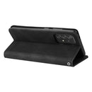For Samsung Galaxy A52 5G / 4G / A52s Skin Feel Life Tree Metal Button Horizontal Flip Leather Case with Holder & Card Slot & Wallet & Photo Frame & Strap(Black)