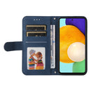For Samsung Galaxy A52 5G / 4G / A52s Skin Feel Life Tree Metal Button Horizontal Flip Leather Case with Holder & Card Slot & Wallet & Photo Frame & Strap(Blue)