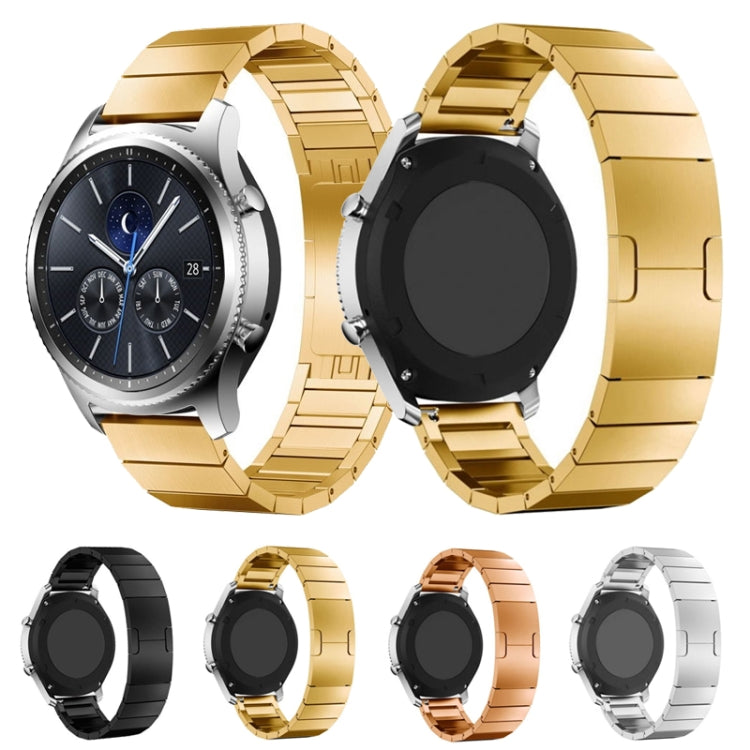 22mm For Huawei GT Runner Watch One-bead Steel Original Buckle Watch Band(Gold)