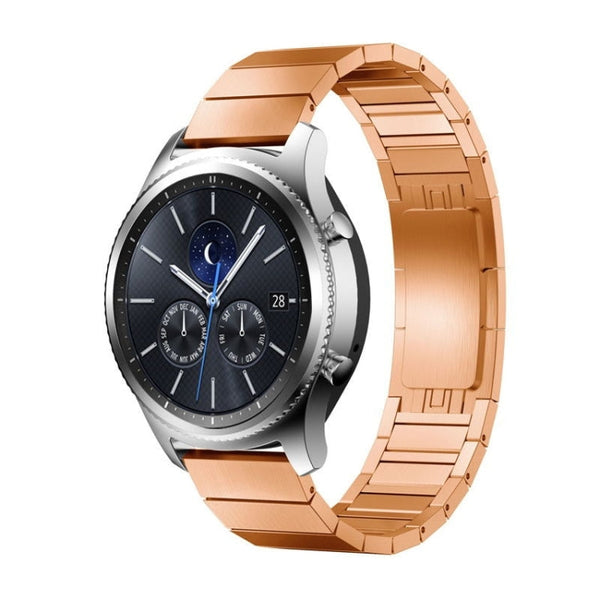 For Huawei GT3 46mm Watch One-bead Steel Original Buckle Watch Band,Width 22mm(Rose Gold)