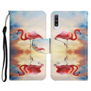 For Samsung Galaxy A50 Painted Pattern Horizontal Flip Leather Case with Holder & Card Slot & Wallet(Flamingo)