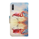 For Samsung Galaxy A50 Painted Pattern Horizontal Flip Leather Case with Holder & Card Slot & Wallet(Flamingo)