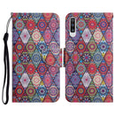 For Samsung Galaxy A70 Painted Pattern Horizontal Flip Leather Case with Holder & Card Slot & Wallet(Rhombus Kaleidoscope)