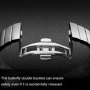 20mm For Samsung Smart Watch One-bead Steel Butterfly Buckle Watch Band(Black)